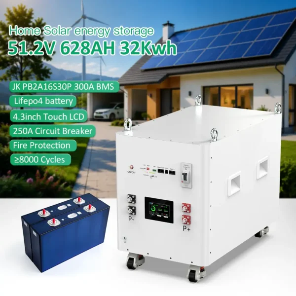 51.2V 628Ah 32kWh Stacked LiFePO₄ Battery | EU Stock | Home Energy Storage