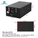 A3 51.2V LiFePO₄ Battery Box Enclosure | 16S Horizontal Housing for 280-320Ah Cells - Image 3
